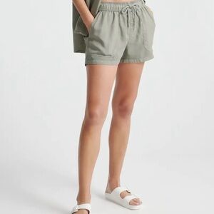 Quince Sage Green Vintage Wash Tencel Utility Shorts